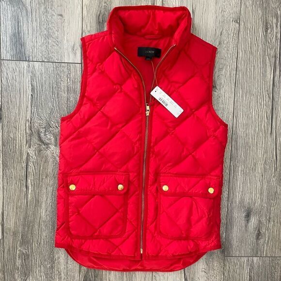Jcrew red Puffer vest with snap pockets - Picture 6 of 8